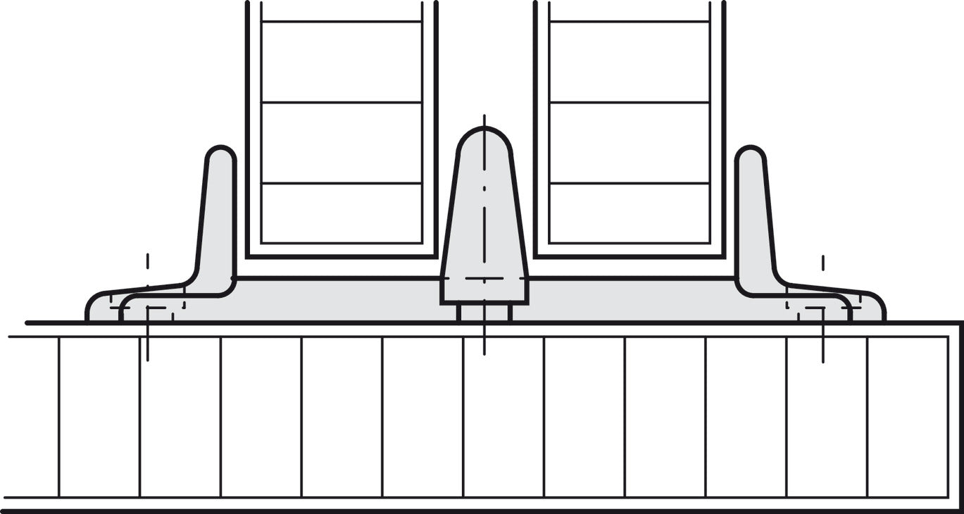 Hafele Double Wheel Running Gear, for Hangar Infront, for door weight up to 62 lbs