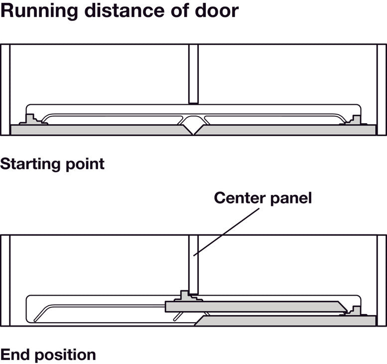Hafele Slido F-Flush52 20A Sliding Door Hardware, Two Door Set, Black Anodized, for Door Width 450 mm
