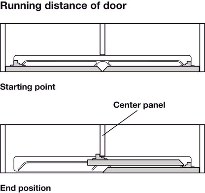 Hafele Slido F-Flush52 20A Sliding Door Hardware, Two Door Set, Black Anodized, for Door Width 450 mm
