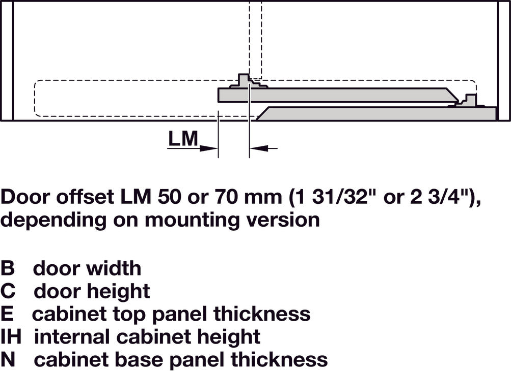 Hafele Slido F-Flush52 20A Sliding Door Hardware, Two Door Set, Black Anodized, for Door Width 450 mm