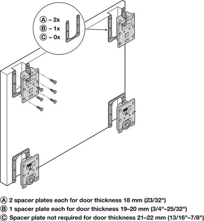 Hafele Slido F-Flush52 20A Sliding Door Hardware, Two Door Set, Black Anodized, for Door Width 450 mm
