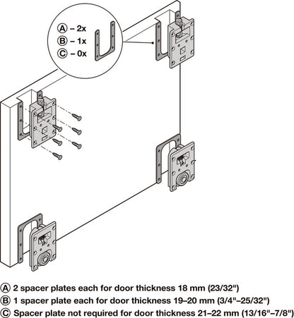 Hafele Slido F-Flush52 20A Sliding Door Hardware, Two Door Set, Black Anodized, for Door Width 750 mm
