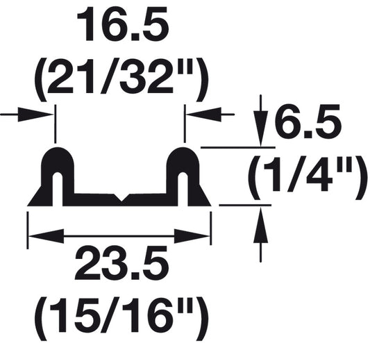 Hafele Aluminum Double Lower Running Track, for Slido F-Line14 25A, Screw-Mounting, 3500 mm Length