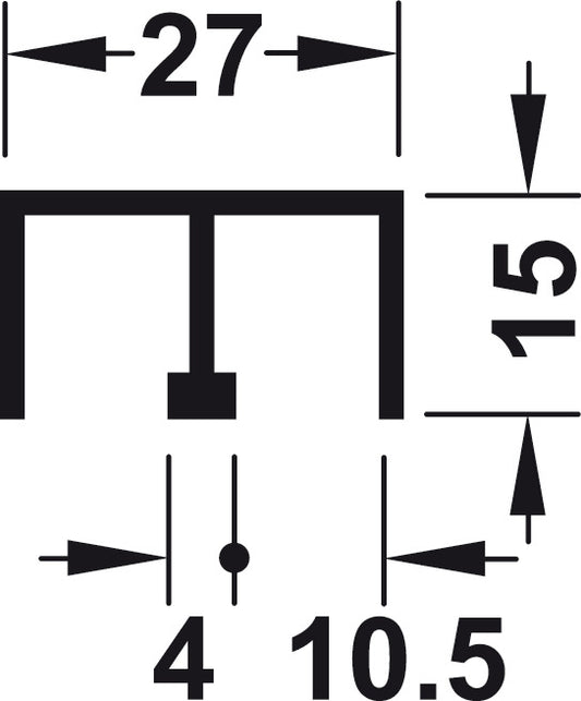 Hafele Aluminum Double Upper Guide Track, for Slido Design IF, Screw-Mounting, 2500 mm Length