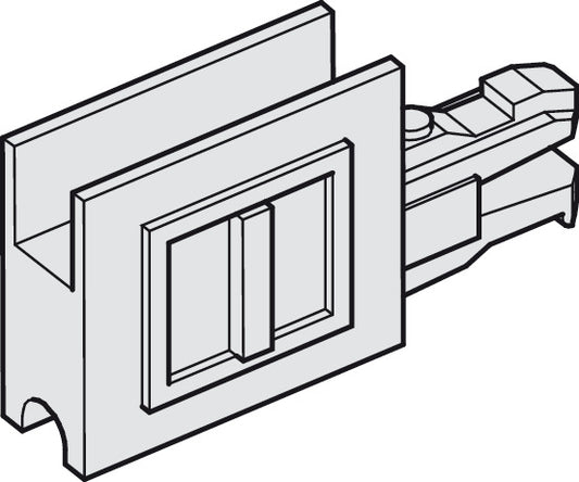 Hafele Glass Profile Grip with Glass Groove, for Slido F-Line 14A