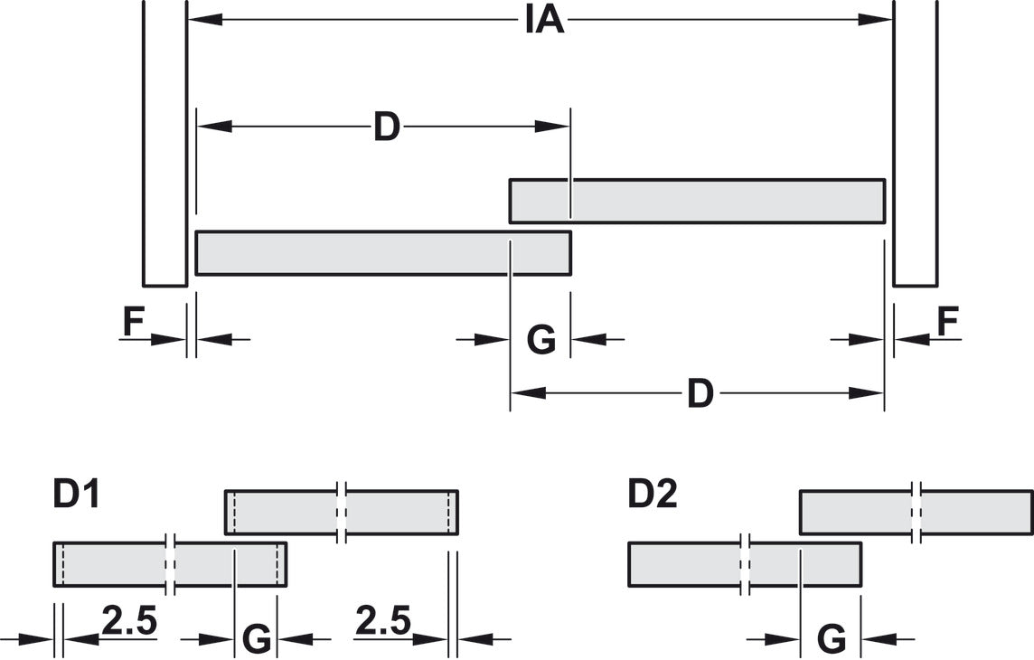 Hafele Glass Profile Grip, Closed Type, for Slido F-Line 14A