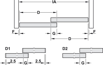Hafele Glass Profile Grip, Closed Type, for Slido F-Line 14A