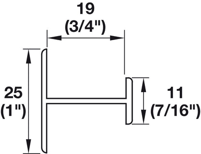 Hafele Aluminum Profile, for S 80 Sliding Door, Matt Finish