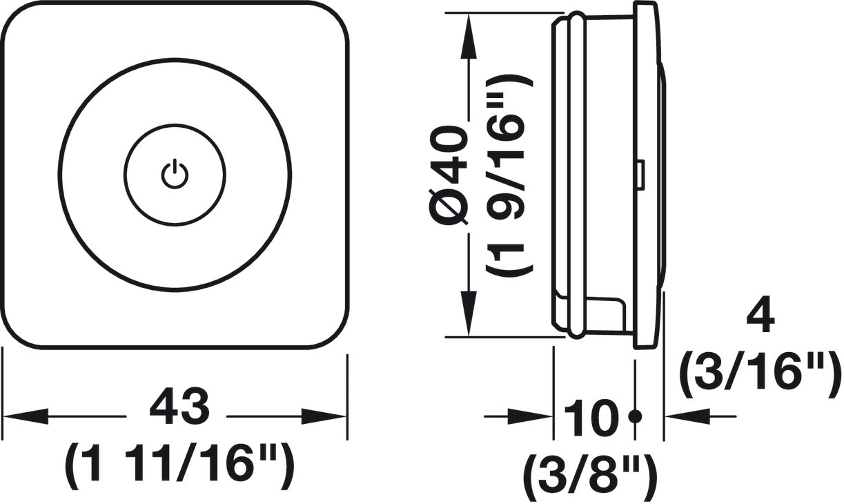 Hafele Loox5 Connect Mesh Battery Powered Furniture Light Switch