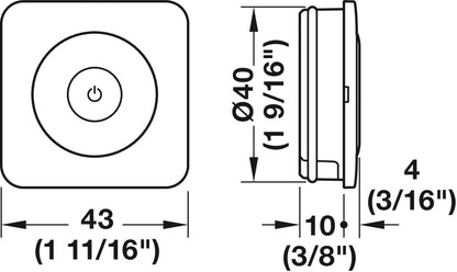 Hafele Loox5 Connect Mesh Battery Powered Furniture Light Switch