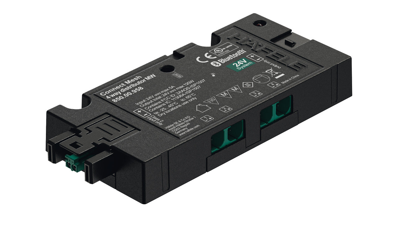 Hafele Loox5 Connect Mesh Eco Distributor for Multi-White (3-wire), 4-port, 24V