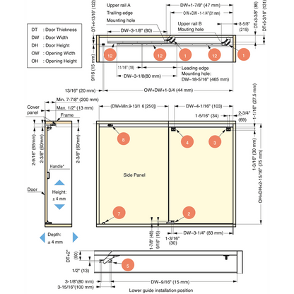 Sugatsune Mono Flat Unison Flush Sliding Door Hardware System, Heavy Duty