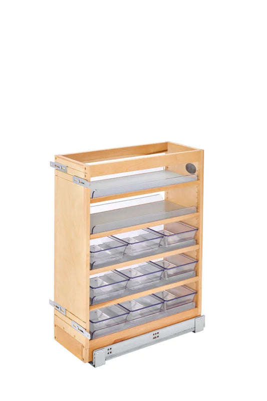 Rev-A-Shelf 448 Vanity Tiered Organizer Base Pull-Out with Blumotion Soft-Close Slides, 8-5/8" Width
