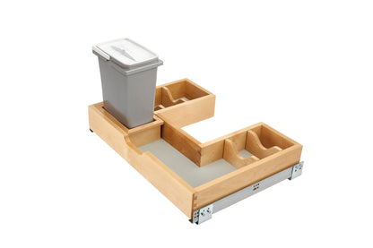 Rev-A-Shelf 486 Maple U-Shaped Vanity Base Pull-Out with Blumotion Soft-Close Slides, for 30" Sink Base