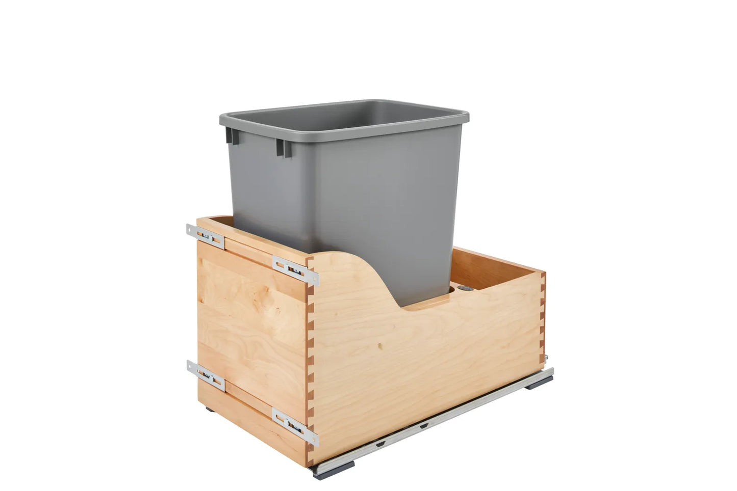Rev-A-Shelf 4WCSC Wood Bottom Mount Waste Bin Pull Out for Overlay Application, with Blum Movento, Blumotion Soft-Close