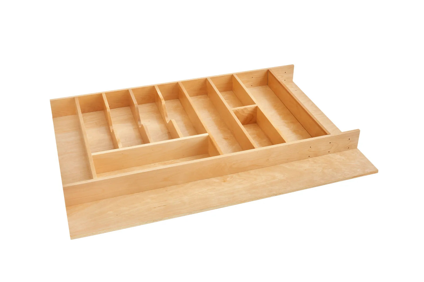 Rev-A-Shelf 4WUTCT Trimmable Wood Cutlery Tray Insert with Added Utensil Space, for 36" Base Drawer