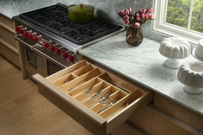 Rev-A-Shelf 4WUTCT Trimmable Wood Cutlery Tray Insert with Added Utensil Space, for 36" Base Drawer