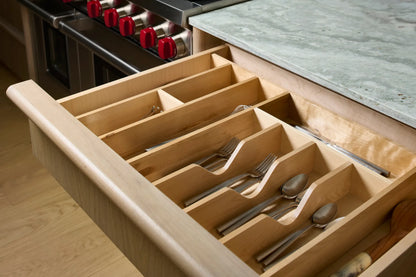 Rev-A-Shelf 4WUTCT Trimmable Wood Cutlery Tray Insert with Added Utensil Space, for 36" Base Drawer