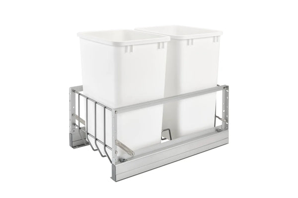 Rev-A-Shelf 5349 Aluminum Waste Bin Pull Out with Soft Close