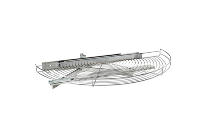 Rev-A-Shelf 5881 Series Chrome Wire Half-Moon Lazy Susan w/ Pivot and Slide