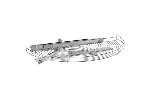 Rev-A-Shelf 5881 Series Chrome Wire Half-Moon Lazy Susan w/ Pivot and Slide