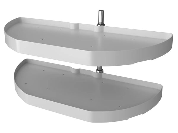 Rev-A-Shelf 6842 Series (2) Shelf Polymer Half-Moon Lazy Susan w/ Pivot