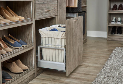 Rev-A-Shelf CH Aluminum Bottom Mount Double Wire Hamper, Aluminum/Silver (CH-241419-RM-217)