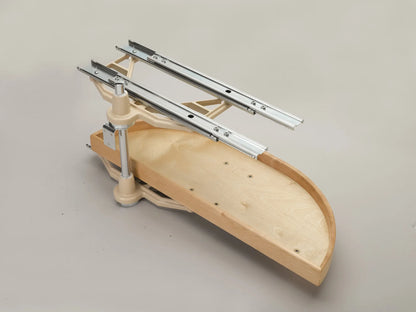 Rev-A-Shelf LD-4NW Series Natural Wood Half-Moon Lazy Susan w/ Pivot and Slide