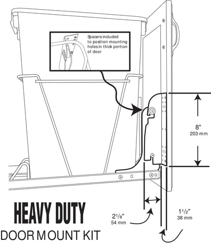 Rev-A-Shelf Heavy Duty Door Mount Kit for Wire RV Waste Container Series