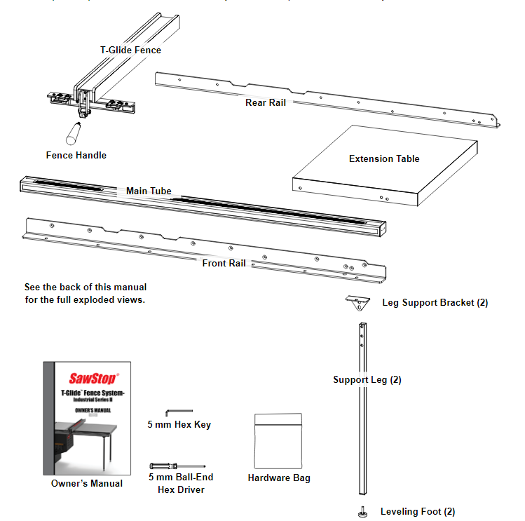 Sawstop Industrial T-Glide™ Table Saw Fence System