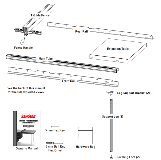 Sawstop Industrial T-Glide™ Table Saw Fence System