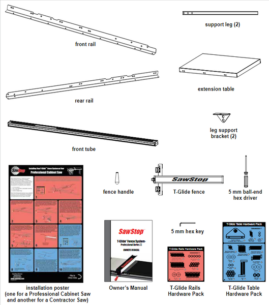 Sawstop Professional T-Glide™ Table Saw Fence System