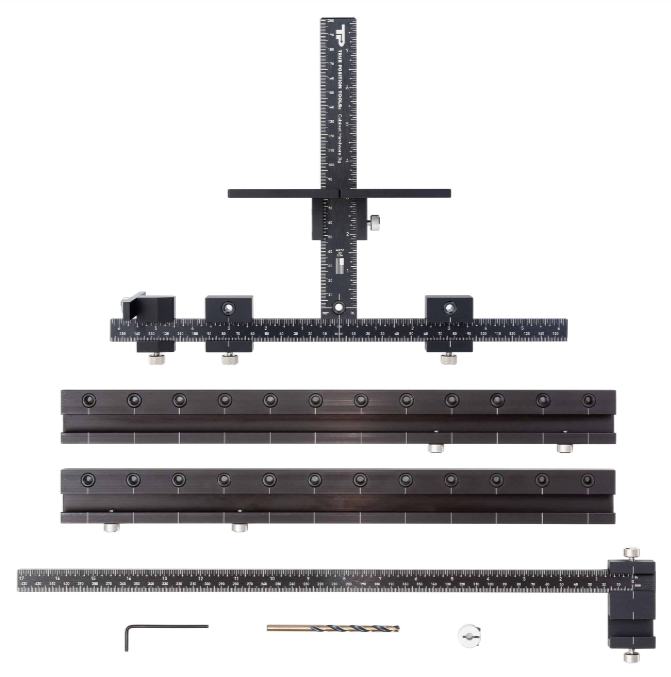 True Position Cabinet Hardware Jig MAX, Includes Case, Rapid Center Extension & Long Pull Extension