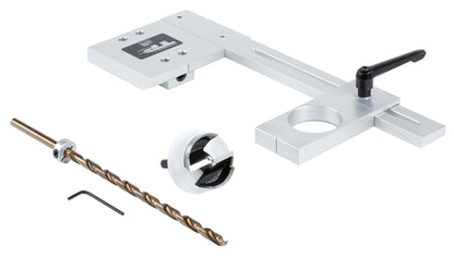 True Position Cabinet Light Jig with 2-1/4" Puck Drill Bit, Includes Case