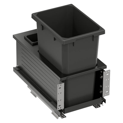 Vauth Sagel ENVI® Planero® 35 Quart Under Drawer Bottom Mount Waste Bin Pull Out with Soft Close, Single Bin & Box, Excludes Side Panels (for Min. 12" Face Frame/ 13" Frameless Cabinet Opening)