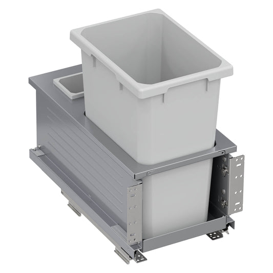 Vauth Sagel ENVI® Planero® 35 Quart Under Drawer Bottom Mount Waste Bin Pull Out with Soft Close, Single Bin & Box, Excludes Side Panels (for Min. 12" Face Frame/ 13" Frameless Cabinet Opening)