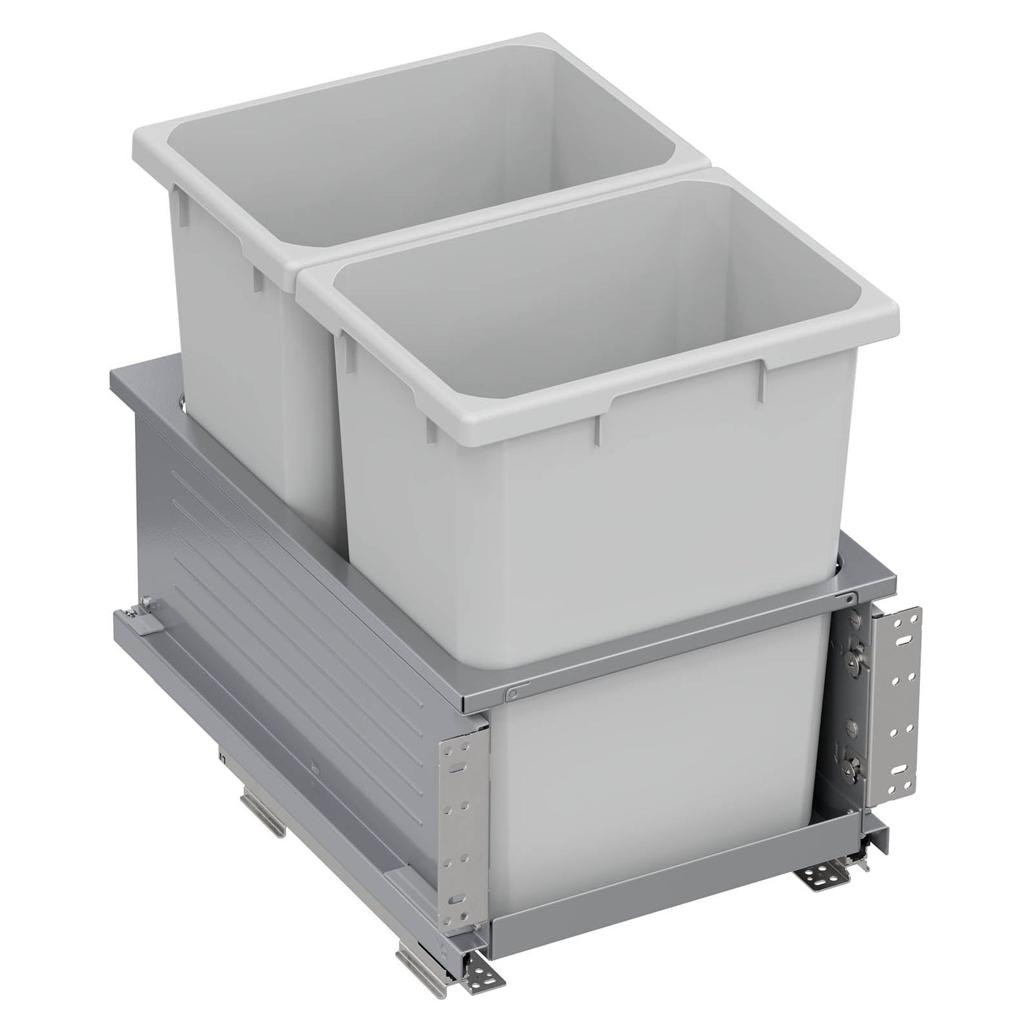 Vauth Sagel ENVI® Planero® 50 Quart Full Height Bottom Mount Waste Bin Pull Out with Soft Close, Double Bin, Excludes Side Panels (for Min. 15" Face Frame/ 16" Frameless Cabinet Opening)