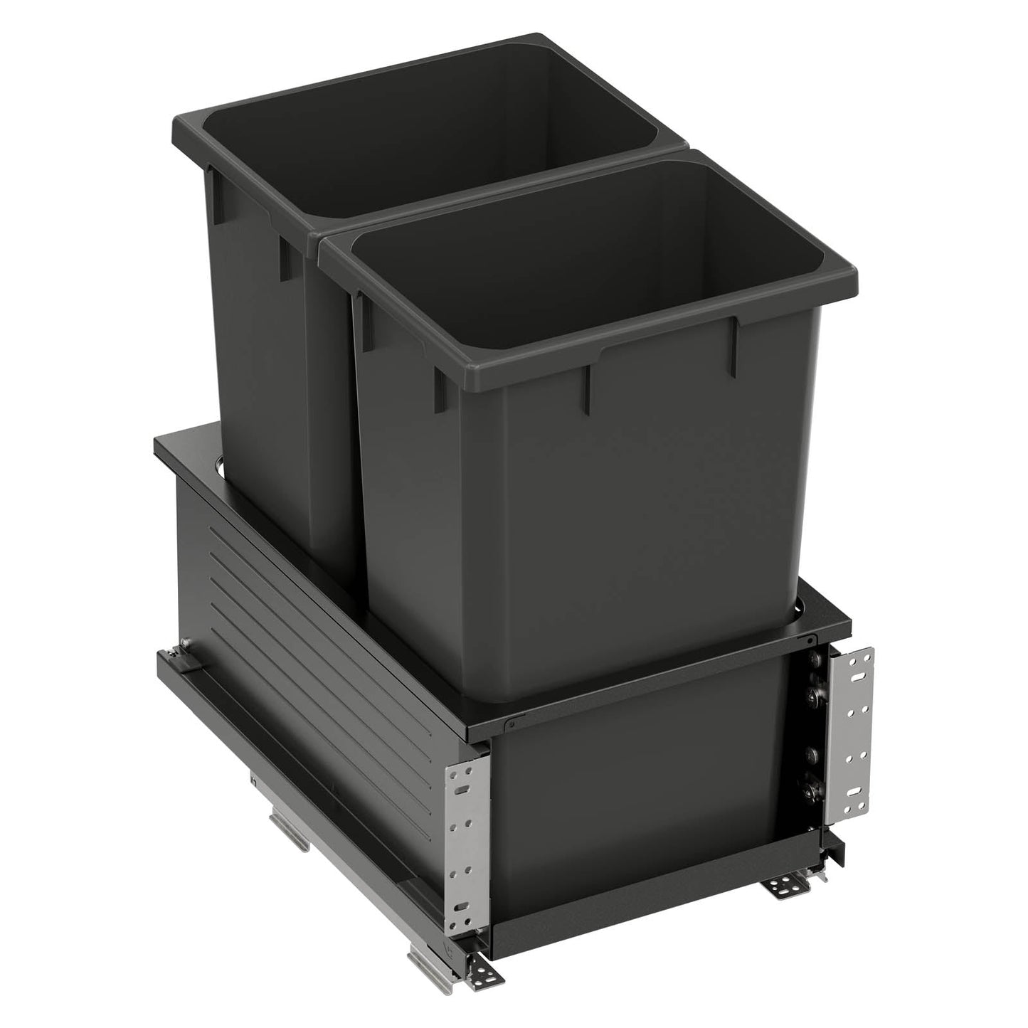 Vauth Sagel ENVI® Planero® 50 Quart Full Height Bottom Mount Waste Bin Pull Out with Soft Close, Double Bin, Excludes Side Panels (for Min. 15" Face Frame/ 16" Frameless Cabinet Opening)