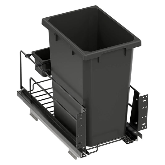 Vauth Sagel ENVI® Saphir 35 Quart Under Drawer Bottom Mount Waste Bin Pull Out with Soft Close, Single Bin & Box (for Min. 12" Face Frame/ 13" Frameless Cabinet Opening)