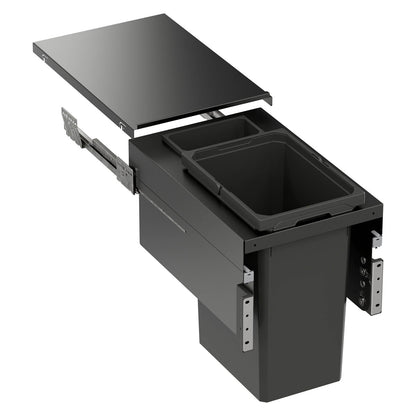 Vauth Sagel ENVI® Space XX 31 Quart Under Drawer Top Mount Waste Bin Pull Out with Soft Close, Single Bin & Box (for 13-1/2" Frameless Cabinet Opening, 15" Cabinet Width)