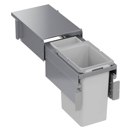 Vauth Sagel ENVI® Space XX 31 Quart Under Drawer Top Mount Waste Bin Pull Out with Soft Close, Single Bin & Box (for 12" Face Frame Cabinet Opening, 15" Cabinet Width)