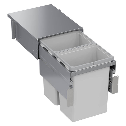 Vauth Sagel ENVI® Space XX 31 Quart Under Drawer Top Mount Waste Bin Pull Out with Soft Close, Double Bin (for 15" Face Frame Cabinet Opening, 18" Cabinet Width)