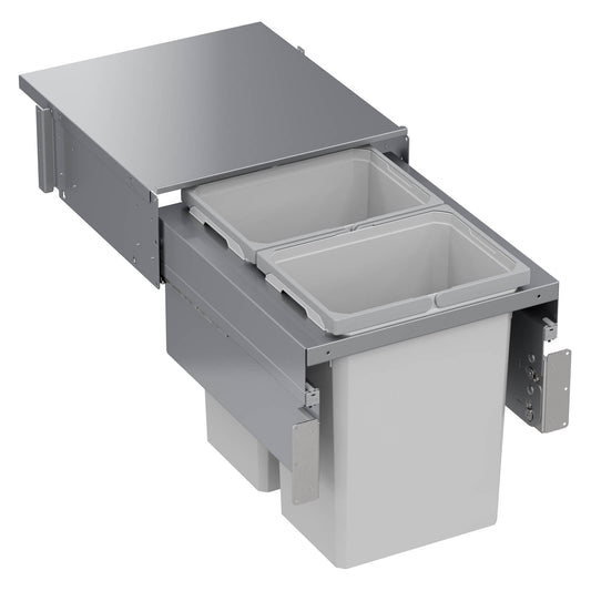 Vauth Sagel ENVI® Space XX 31 Quart Under Drawer Top Mount Waste Bin Pull Out with Soft Close, Double Bin (for 18" Face Frame Cabinet Opening, 21" Cabinet Width)