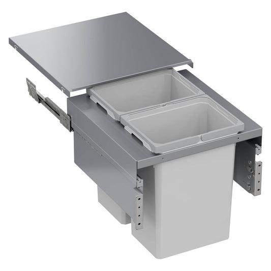 Vauth Sagel ENVI® Space XX 31 Quart Under Drawer Top Mount Waste Bin Pull Out with Soft Close, Double Bin (for 19-1/2" Frameless Cabinet Opening, 21" Cabinet Width)