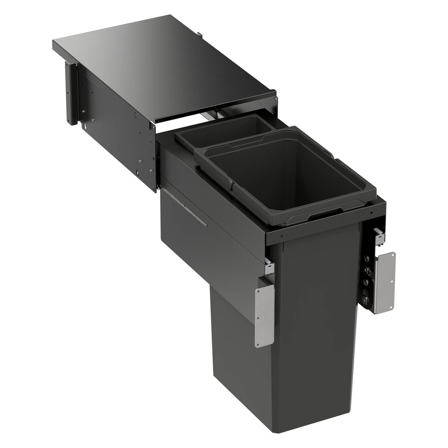 Vauth Sagel ENVI® Space XX 31 Quart Full Height Top Mount Waste Bin Pull Out with Soft Close, Single Bin & Box (for 12" Face Frame Cabinet Opening, 15" Cabinet Width)