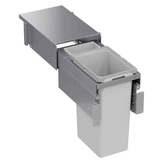 Vauth Sagel ENVI® Space XX 31 Quart Full Height Top Mount Waste Bin Pull Out with Soft Close, Single Bin & Box (for 12" Face Frame Cabinet Opening, 15" Cabinet Width)