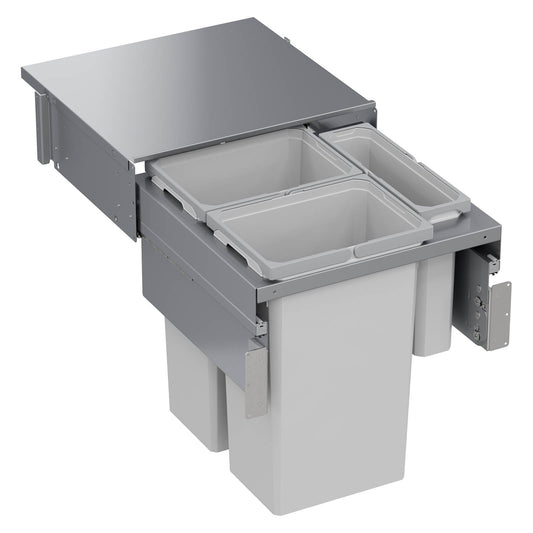 Vauth Sagel ENVI® Space XX 31 Quart Full Height Top Mount Waste Bin Pull Out with Soft Close, Triple Bin (for 21" Face Frame Cabinet Opening, 24" Cabinet Width)