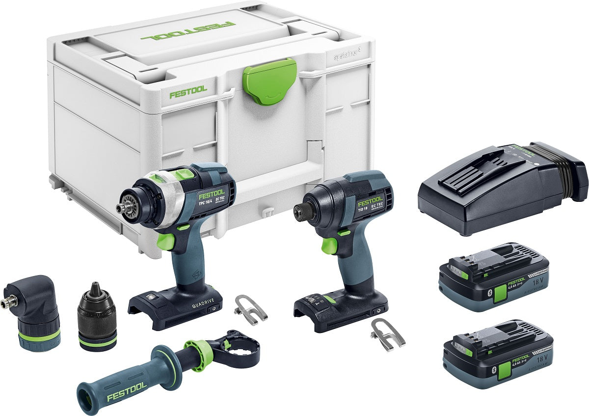 Festool 576996 TID 18 HPC I-Set & TPC 18/4 Screwdriver and Drill Bit Set