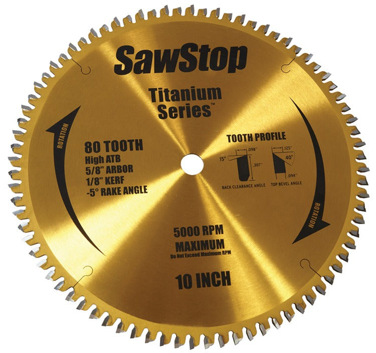 Sawstop Titanium Series 80-Tooth Saw Blade