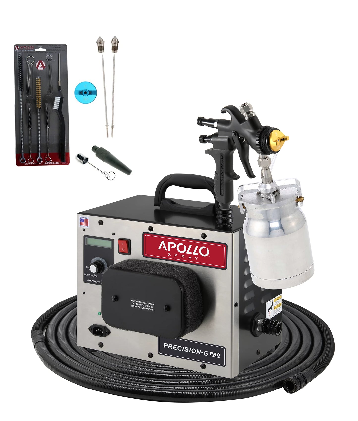 Apollo Sprayers Precision-6 Pro PLUS Turbine System with Nozzle Set, 6-Stage Motor and Precision PSI Dial and PowerPause™